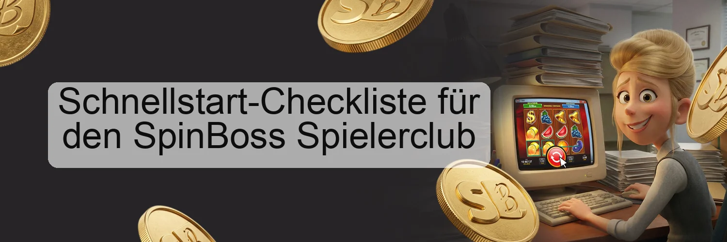 Schnellstart-Checkliste für den SpinBoss Spielerclub